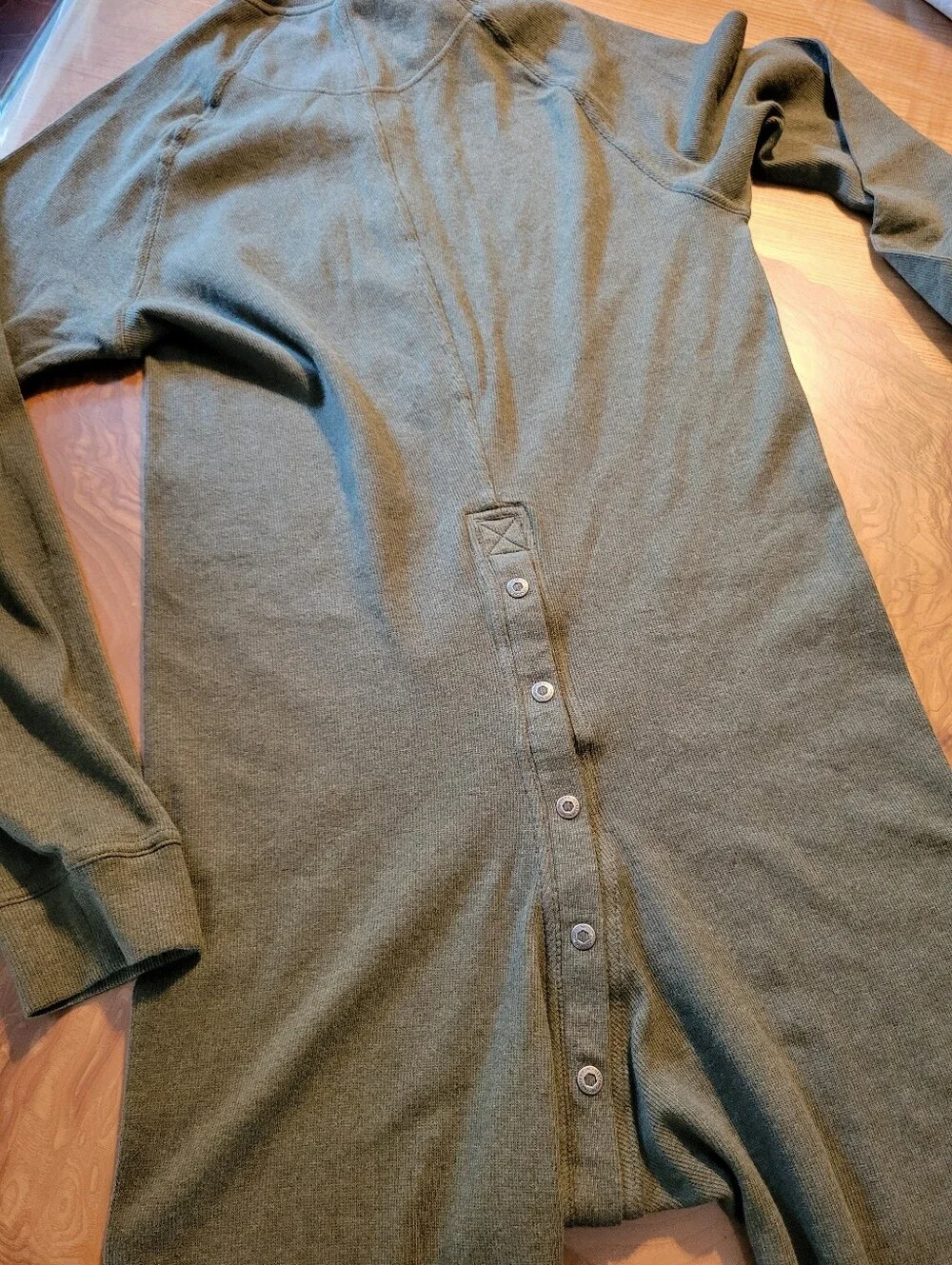 Nasty Pig Black Snap-Front Thermal Union Suit In Army Green Size M. **NWT